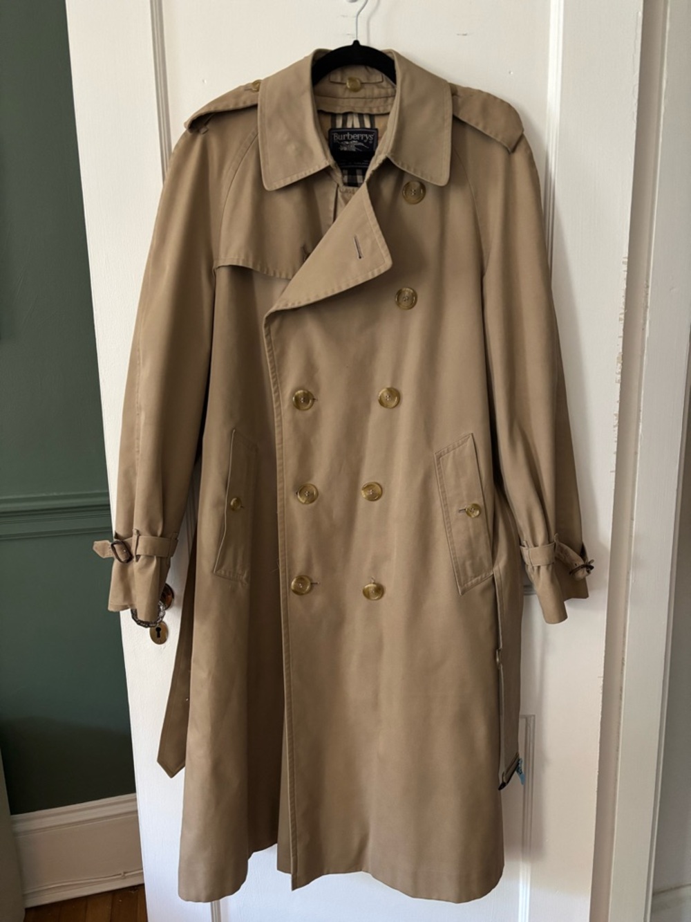 Burberry Tan Double-Breasted Trench Coat